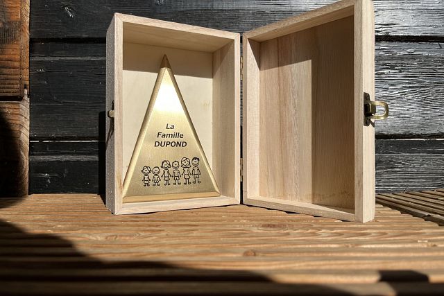 Coffret bois pour flèche gravé personnalisable